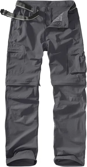 Men's Outdoor Quick Dry Convertible Lightweight Hiking Fishing Zip Off Safari Trousers