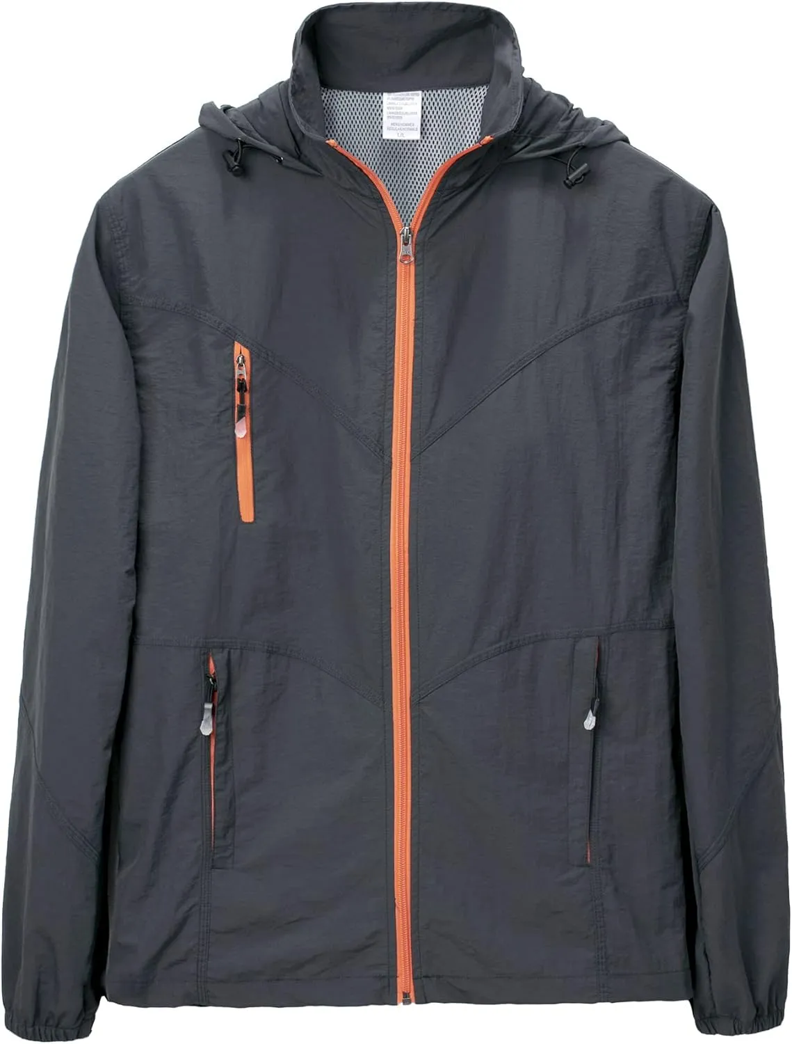 Mens Quick Dry Windbreaker, Breathable Lightweight Hooded Jackets, Sun-proof Windproof Outdoor Overcoat