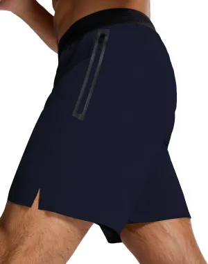 Men's Running Active Shorts - Lightweight Quick Dry Gym Sports Tennis Short Single Zipper Pocket for Essentials