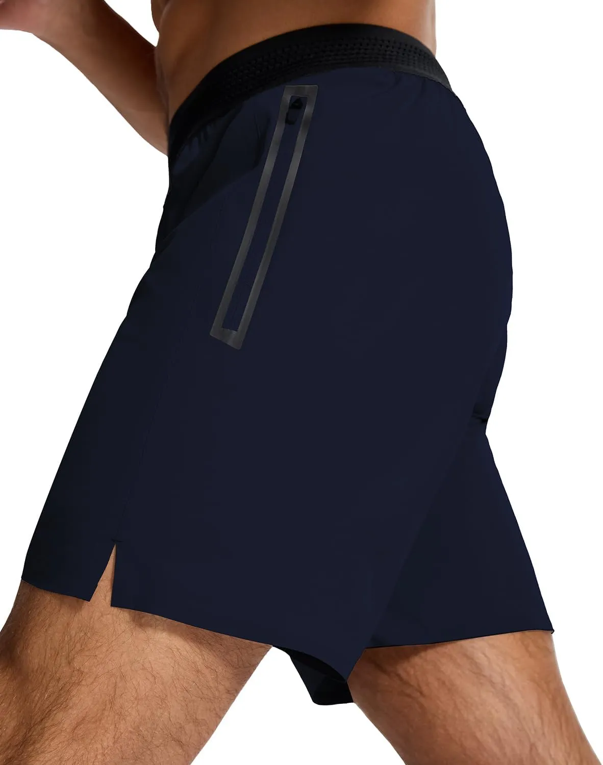 Men's Running Active Shorts - Lightweight Quick Dry Gym Sports Tennis Short Single Zipper Pocket for Essentials