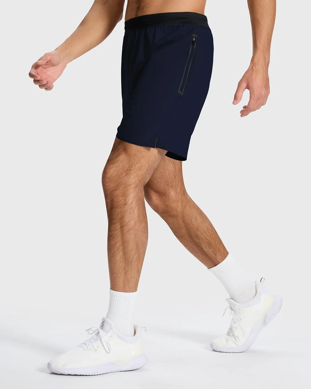 Men's Running Active Shorts - Lightweight Quick Dry Gym Sports Tennis Short Single Zipper Pocket for Essentials