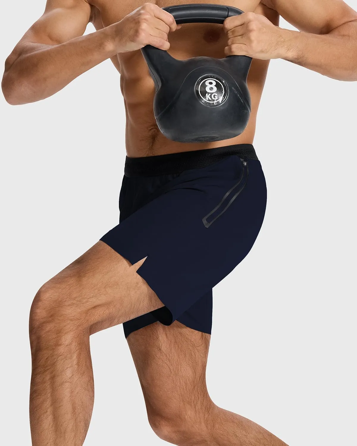 Men's Running Active Shorts - Lightweight Quick Dry Gym Sports Tennis Short Single Zipper Pocket for Essentials