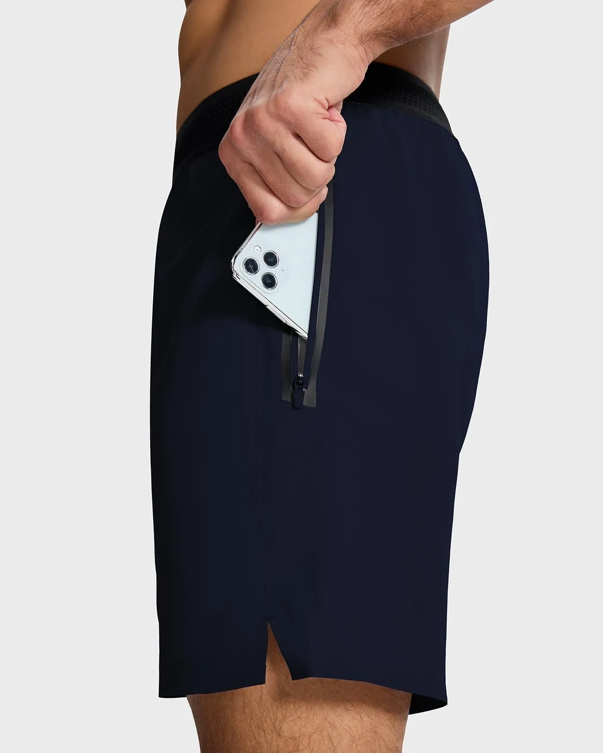 Men's Running Active Shorts - Lightweight Quick Dry Gym Sports Tennis Short Single Zipper Pocket for Essentials
