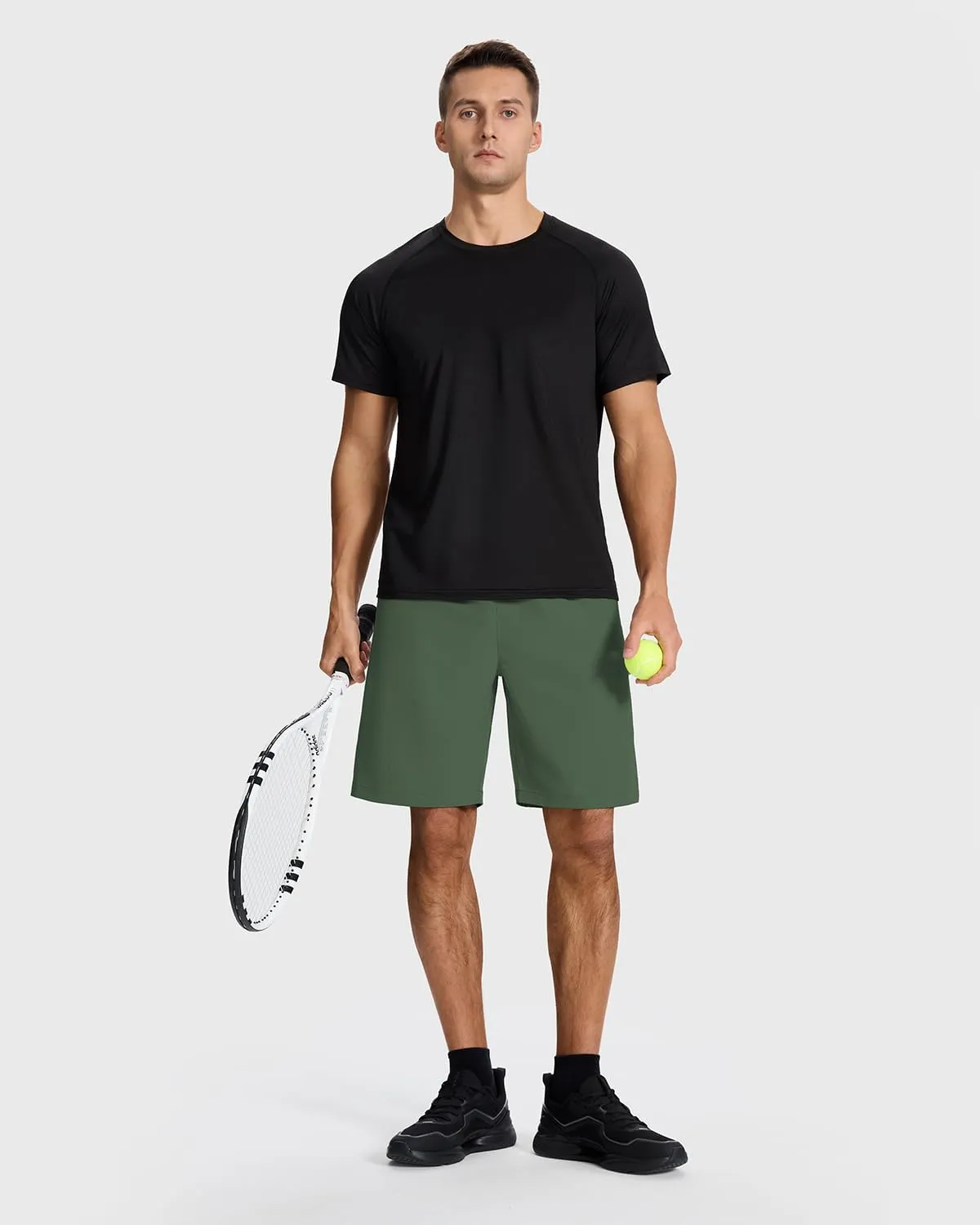 Men's Running Athletic Workout Gym Shorts Lightweight Quick Dry for Men Active with Hidden Zip Pocket