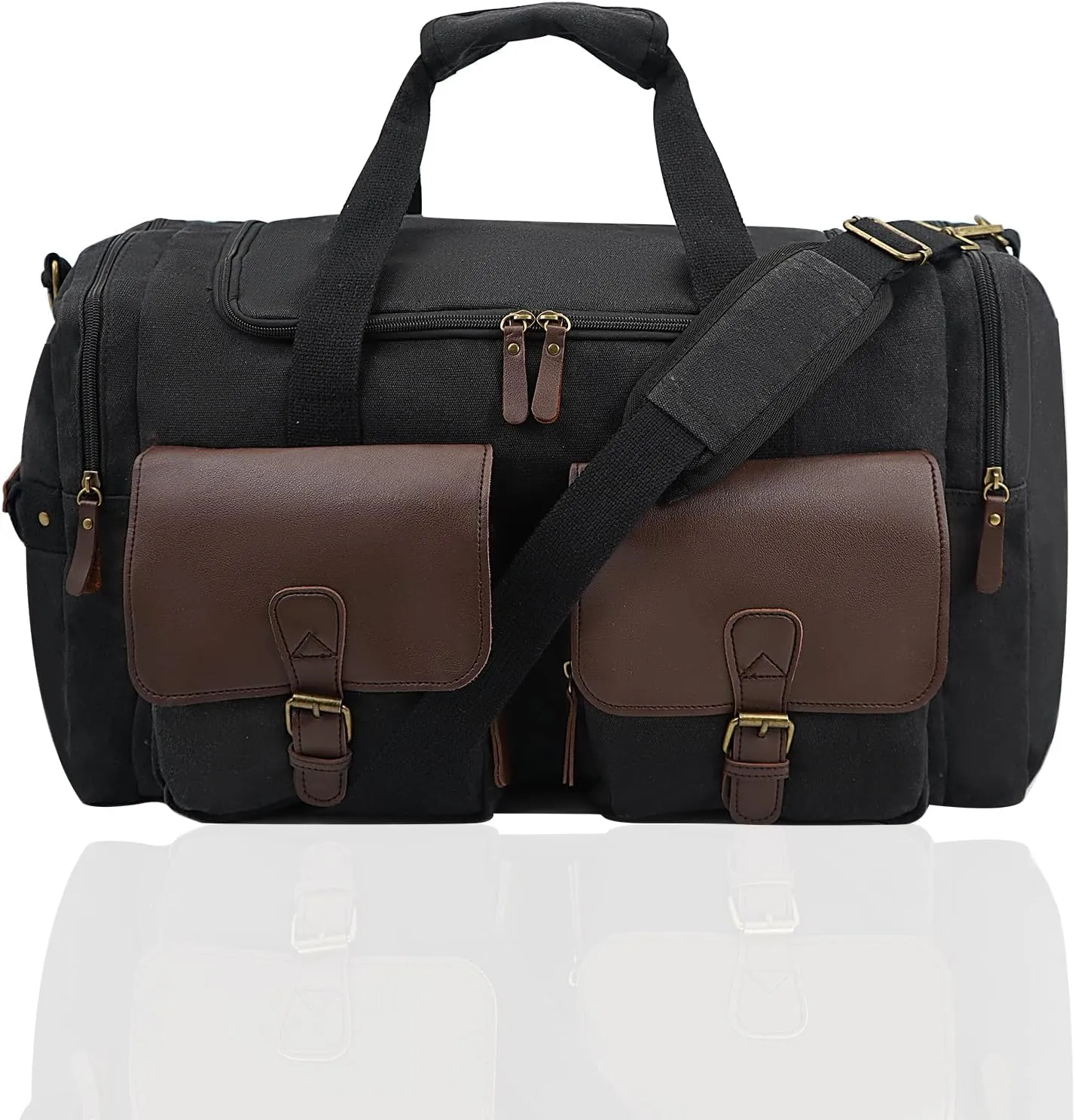 Men's Weekender Overnight Bag Multi-Compartment, Carry-On Travel Gym Bag for Men, Retro Design