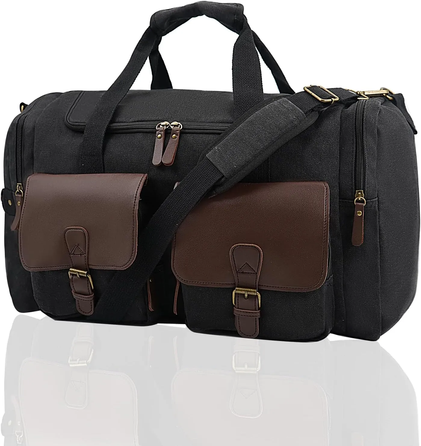 Men's Weekender Overnight Bag Multi-Compartment, Carry-On Travel Gym Bag for Men, Retro Design