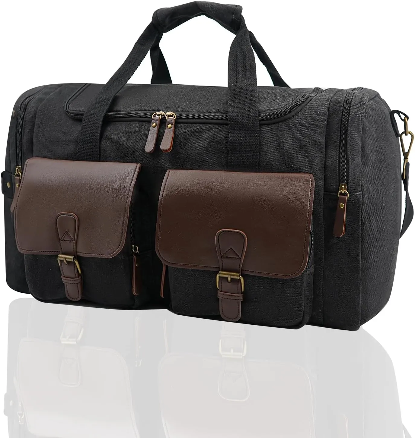 Men's Weekender Overnight Bag Multi-Compartment, Carry-On Travel Gym Bag for Men, Retro Design