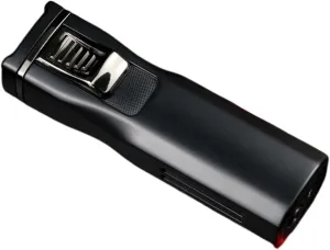 Metal Double Jet Flame Butane blowtorch, Butane refillable, Windproof, Adjustable Flame Size, with Viewing Window, Suitable for Outdoor and Camping Men's Gifts(Black)