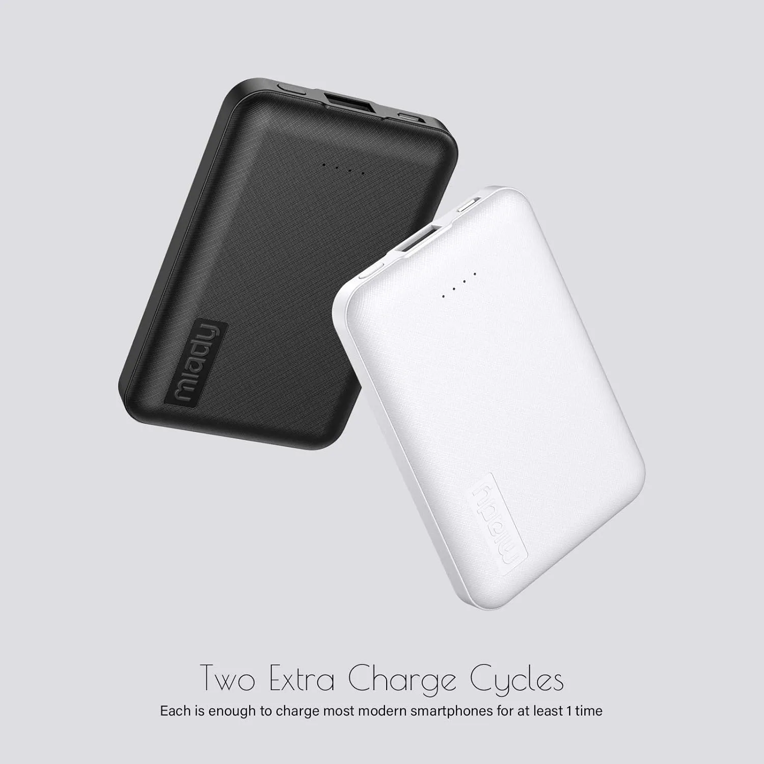 Miady 2-Pack 5000mAh Mini Portable Charger, 5V 2.4A USB-C Output Fast Charging Power Bank for Travel Small Battery Pack Compatible with iPhone 16/15 Galaxy S24/S22 iPad Android Smartphones etc
