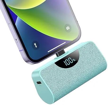 Mini Portable Charger Power Bank for iPhone, 5200mAh External Battery Charging Bank, 20W PD Fast Charging Battery Pack Portable Phone Charger for iPhone 14 Pro Max/14/13/12/11/XR/X/8/7/6,Green