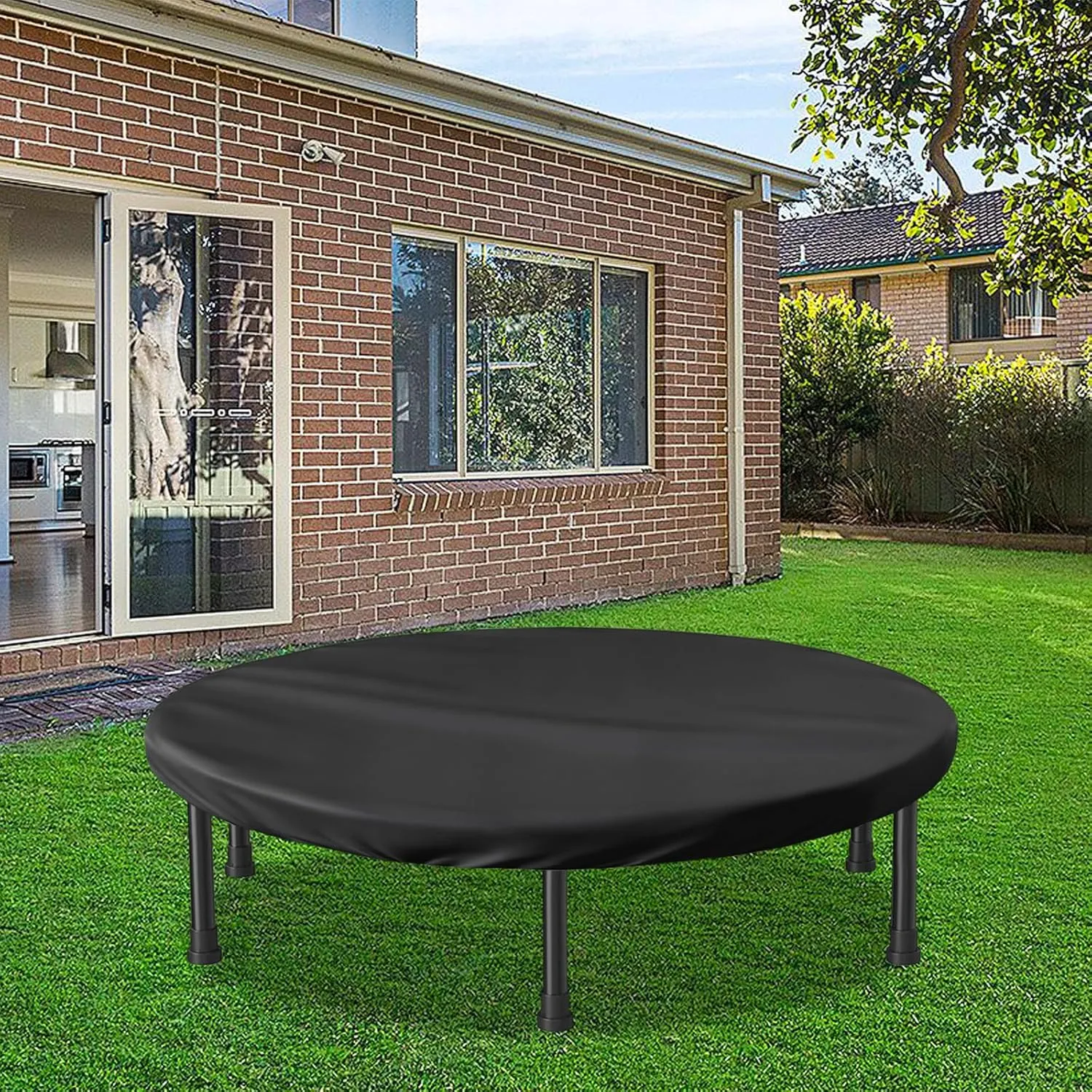 Mini Trampoline Cover 48 Inch Waterproof Fitness Trampoline Cover for Adults - Not Spring Covers (Black)