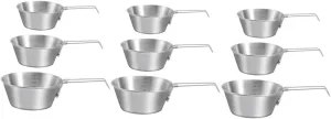 Mipcase 3sets Camping Bowl Set Stainless Steel Mixing Bowl with Folding Handle for Camping Hiking Outdoor Collapsible Mess Kit 3pcs*3