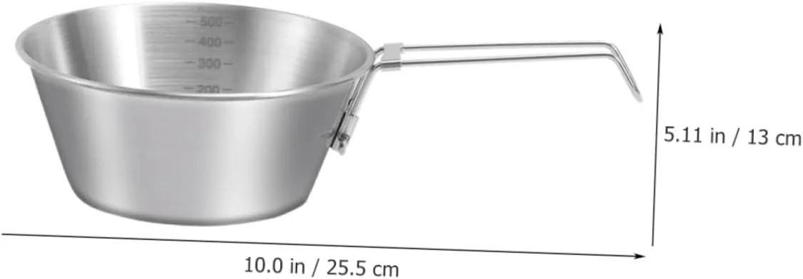 Mipcase 3sets Camping Bowl Set Stainless Steel Mixing Bowl with Folding Handle for Camping Hiking Outdoor Collapsible Mess Kit 3pcs*3