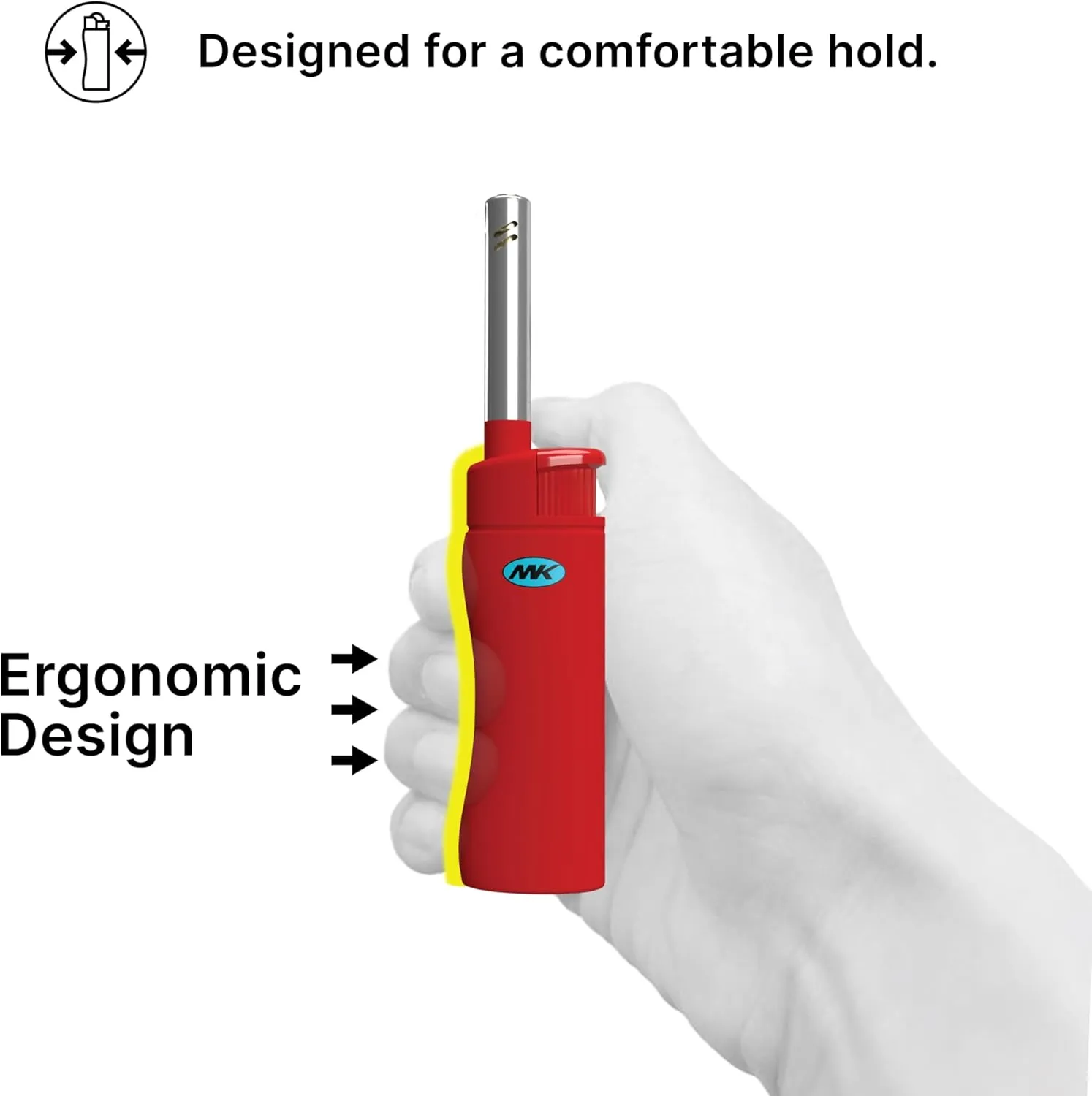 MK Lighters - Multipurpose Butane Refillable, Windproof Flame, Ideal for Candle, BBQ, Camping, Outdoor (3BL), 10PCS