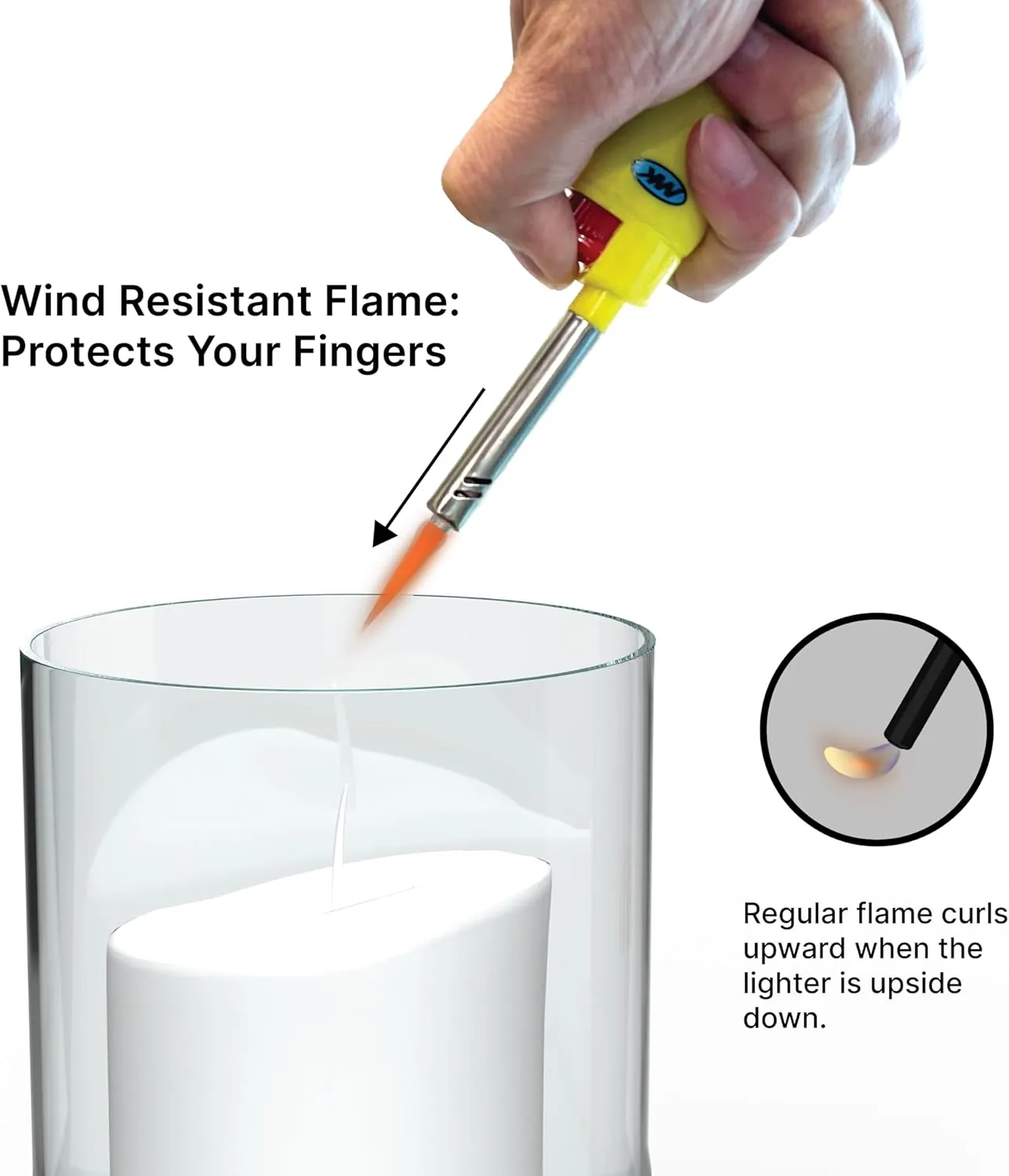 MK Lighters - Multipurpose Butane Refillable, Windproof Flame, Ideal for Candle, BBQ, Camping, Outdoor (3BL), 10PCS