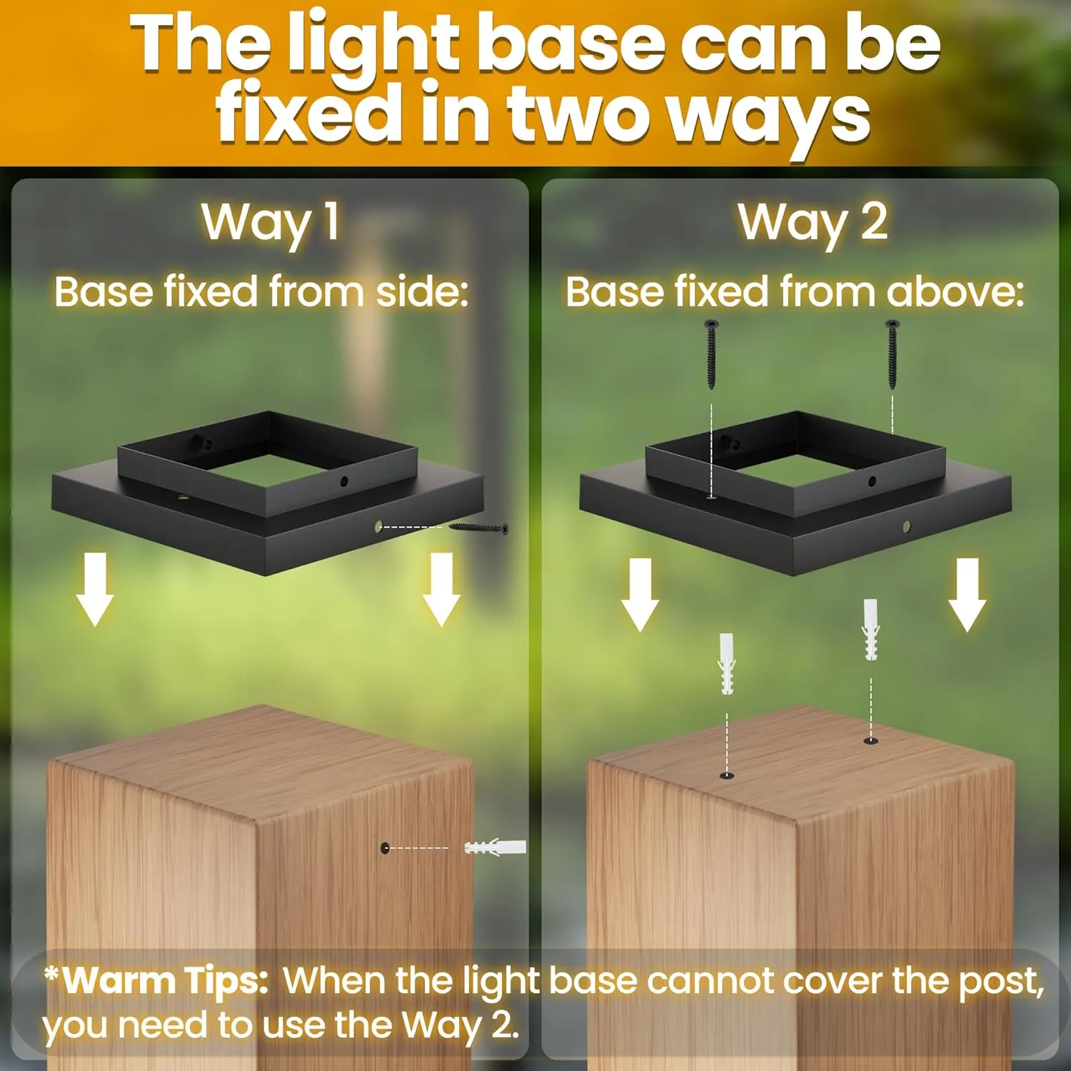 Mlambert 12 Pack Solar Powered Post Cap Lights Outdoor for 4x4/6x6 Wood/Vinyl Posts, Waterproof Deck Fence Patio Porch Light Cool/Warm Lighting, Black