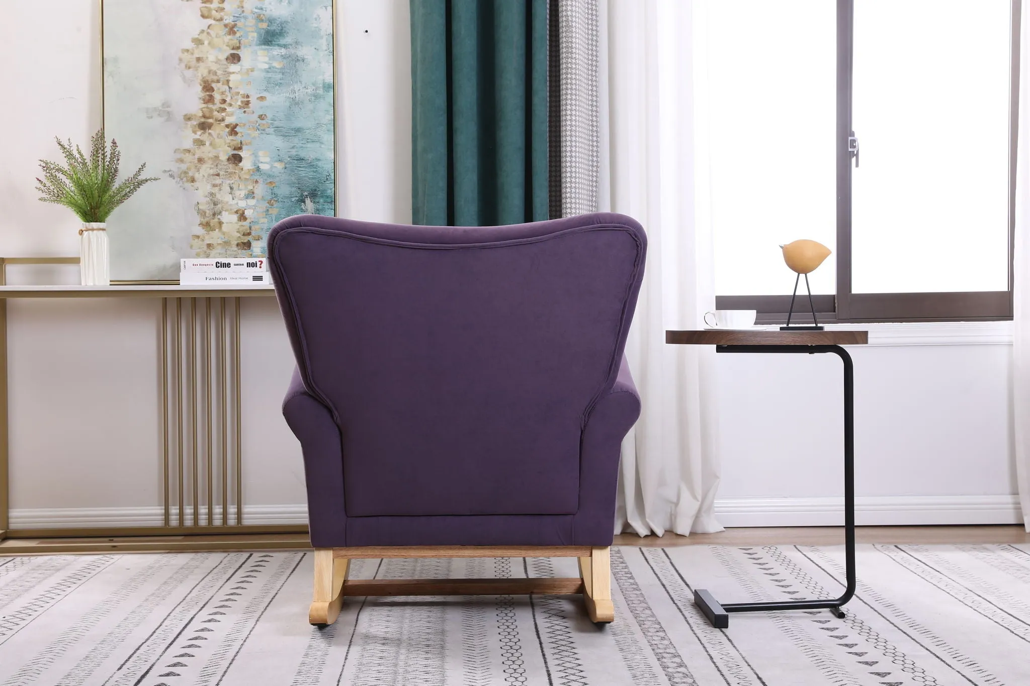 Modern Rocking Chair, Upholstered Accent Chair For Nursery, Small Contemporary Rocke