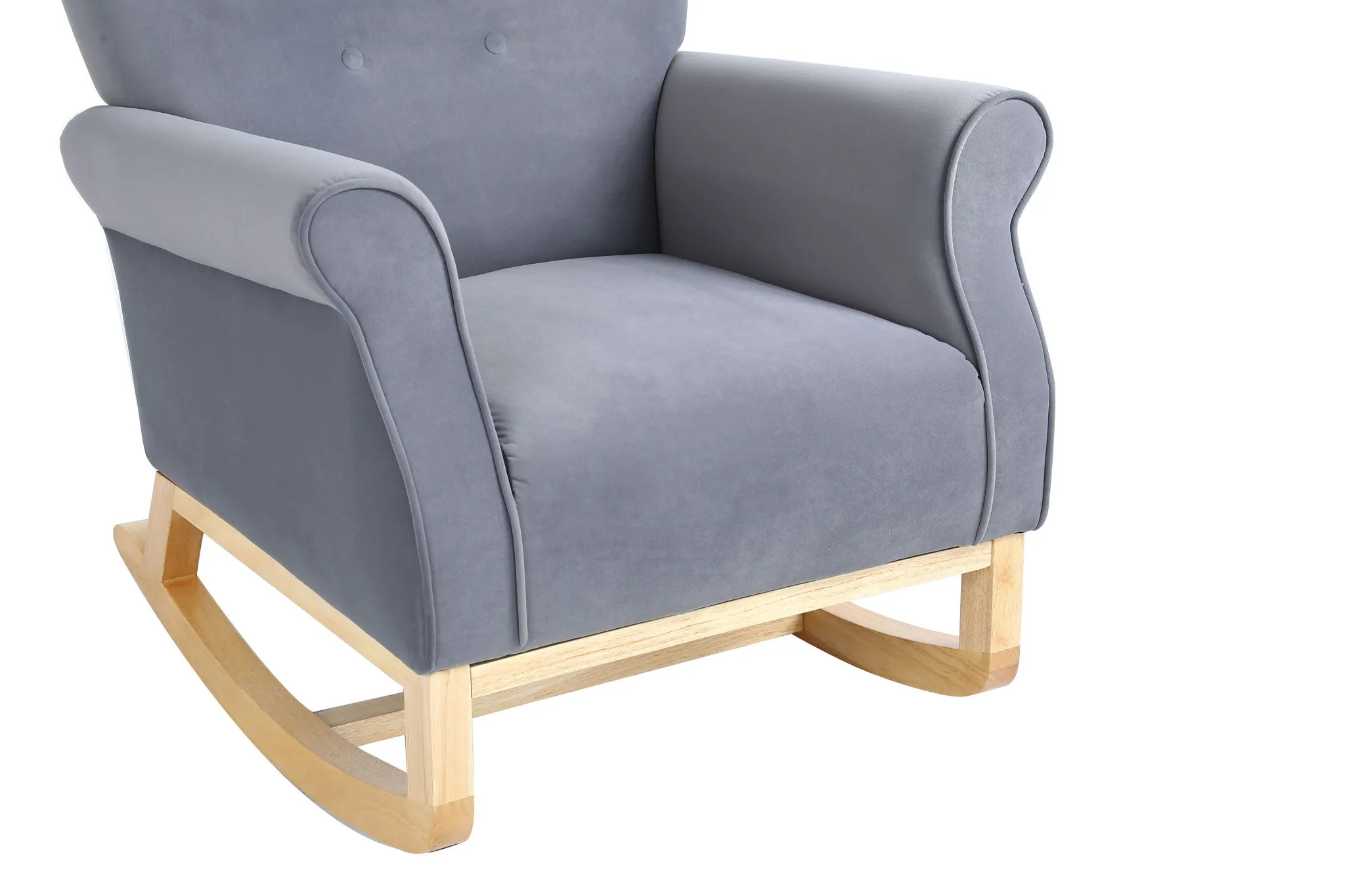 Modern Rocking Chair, Upholstered Accent Chair For Nursery, Small Contemporary Rocke