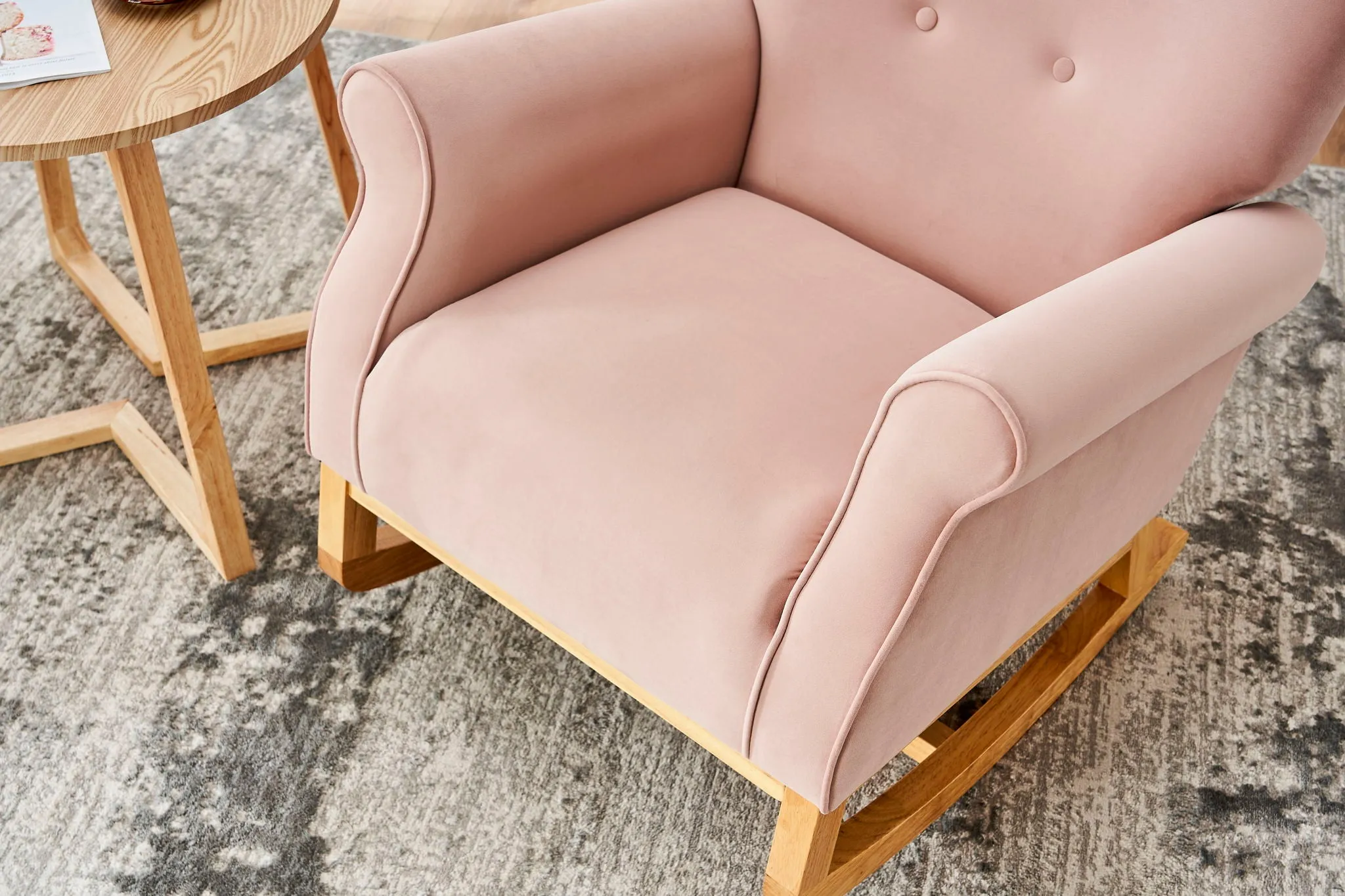 Modern Rocking Chair, Upholstered Accent Chair For Nursery, Small Contemporary Rocke