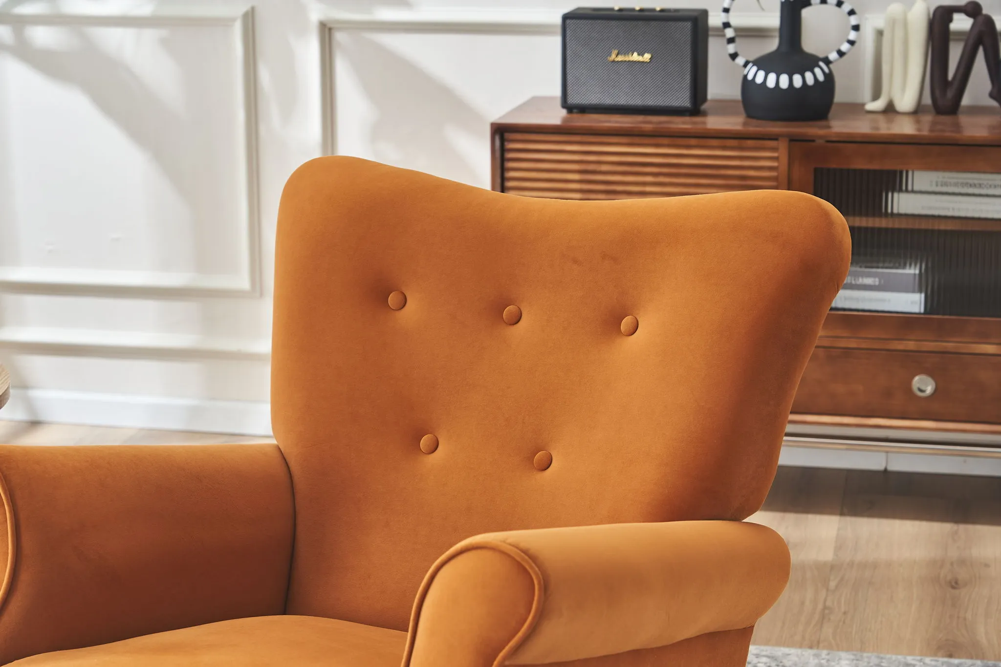 Modern Rocking Chair, Upholstered Accent Chair For Nursery, Small Contemporary Rocke