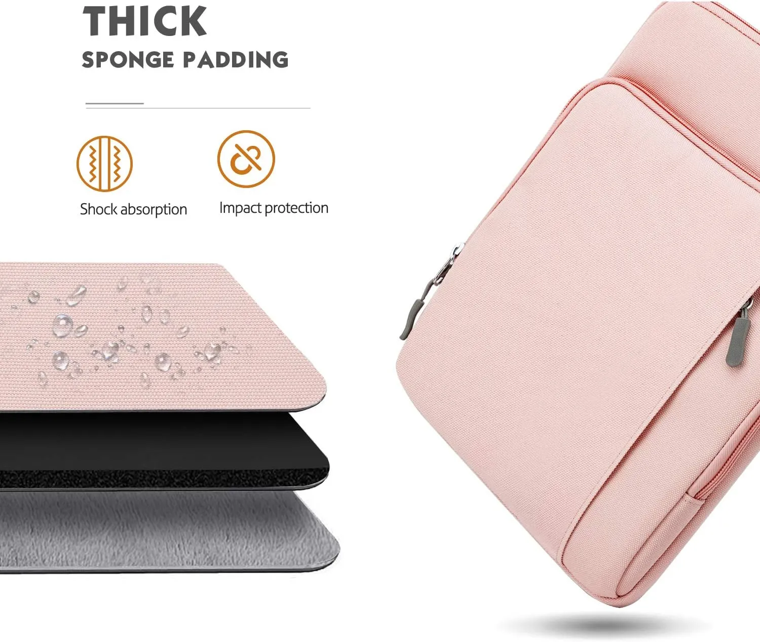 MoKo 9-11 Inch Tablet Sleeve Bag Carrying Case with Storage Pockets Fits New 11-inch iPad Pro M4/iPad Air M2 2024, iPad Air 5/4 10.9, iPad Pro 11, iPad 10/9/8th 10.9/10.2, Tab S8/S9 11, Pink