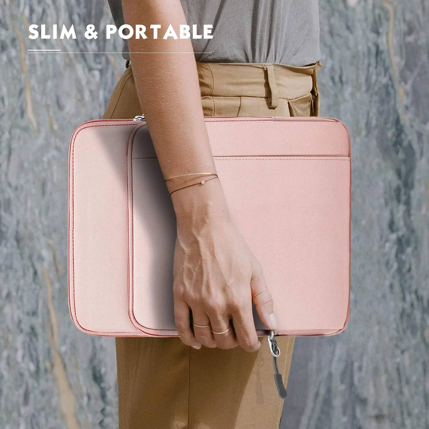 MoKo 9-11 Inch Tablet Sleeve Bag Carrying Case with Storage Pockets Fits New 11-inch iPad Pro M4/iPad Air M2 2024, iPad Air 5/4 10.9, iPad Pro 11, iPad 10/9/8th 10.9/10.2, Tab S8/S9 11, Pink