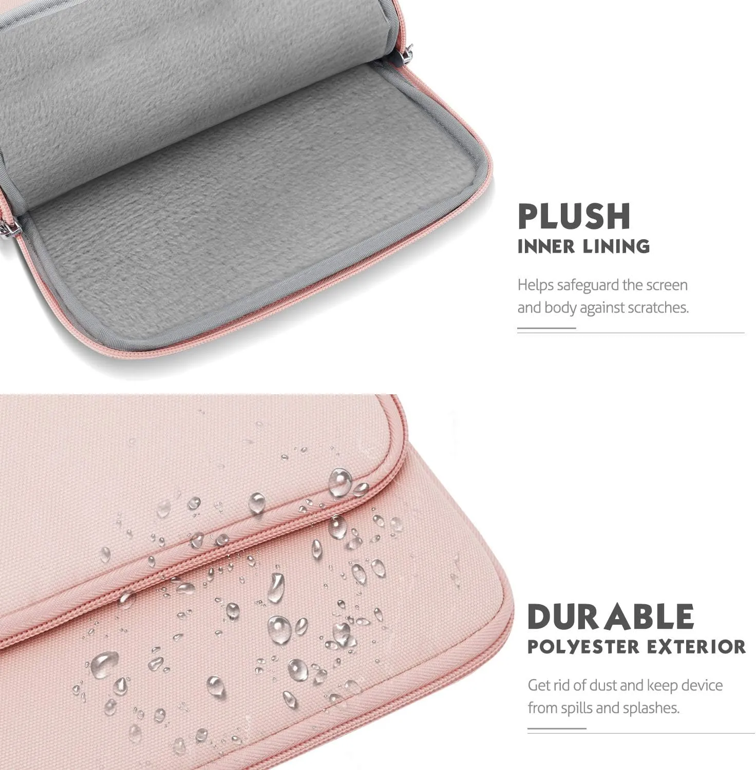 MoKo 9-11 Inch Tablet Sleeve Bag Carrying Case with Storage Pockets Fits New 11-inch iPad Pro M4/iPad Air M2 2024, iPad Air 5/4 10.9, iPad Pro 11, iPad 10/9/8th 10.9/10.2, Tab S8/S9 11, Pink