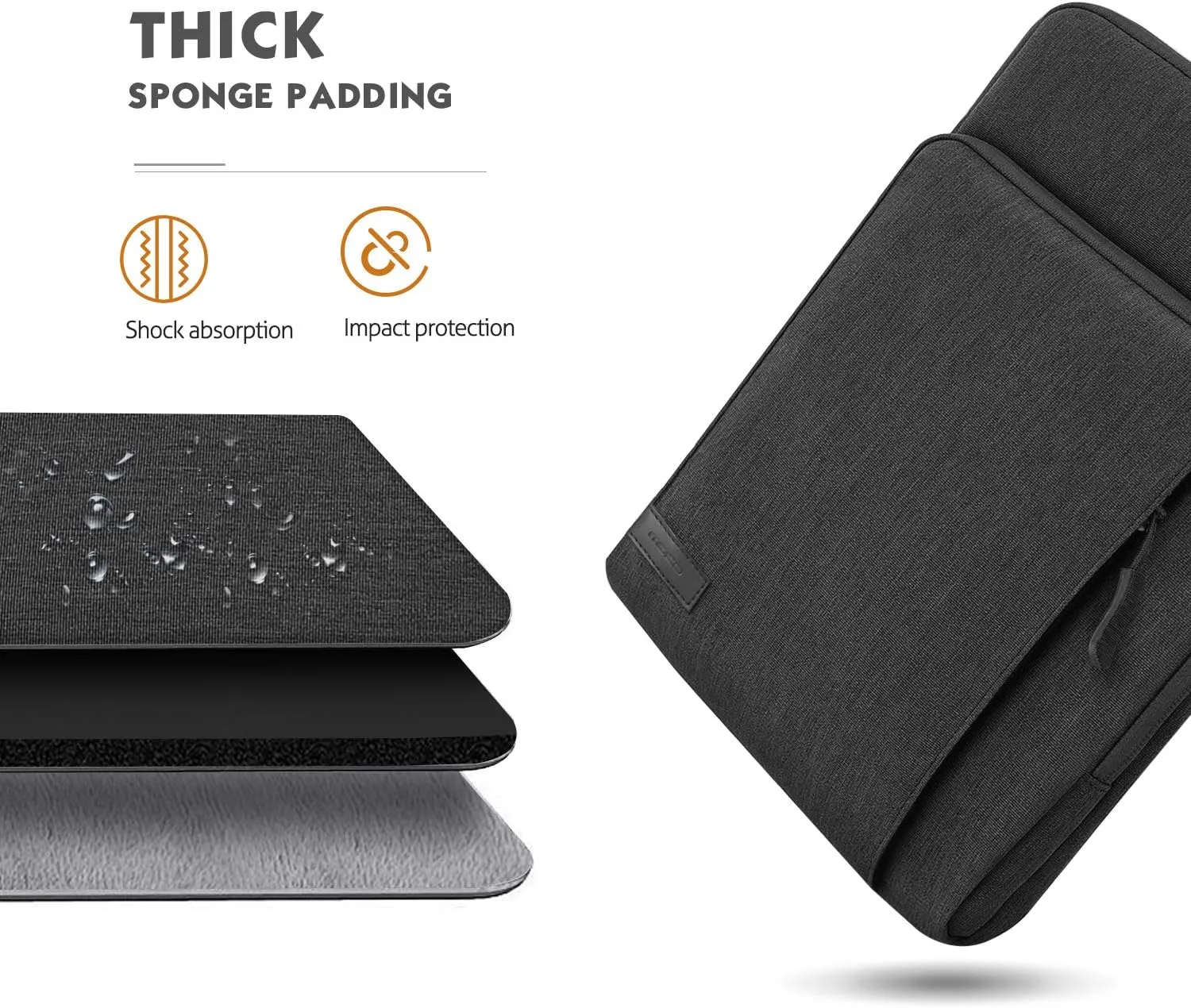 MoKo 9-11 Inch Tablet Sleeve Bag Carrying Case with Storage Pockets Fits New 11-inch iPad Pro M4/iPad Air M2 2024, iPad Air 5/4 10.9, iPad Pro 11, iPad 10/9/8th 10.9/10.2, Tab S8/S9 11,Black & Gray
