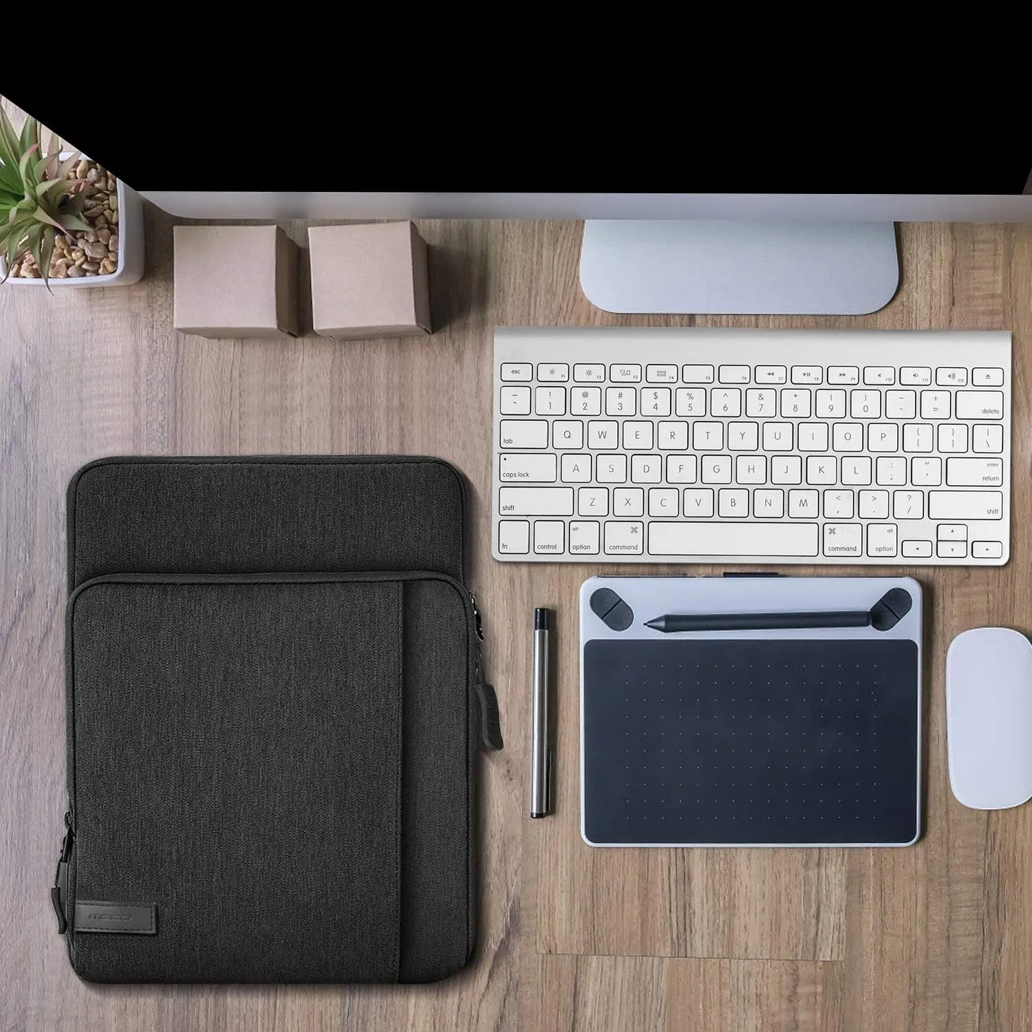MoKo 9-11 Inch Tablet Sleeve Bag Carrying Case with Storage Pockets Fits New 11-inch iPad Pro M4/iPad Air M2 2024, iPad Air 5/4 10.9, iPad Pro 11, iPad 10/9/8th 10.9/10.2, Tab S8/S9 11,Black & Gray
