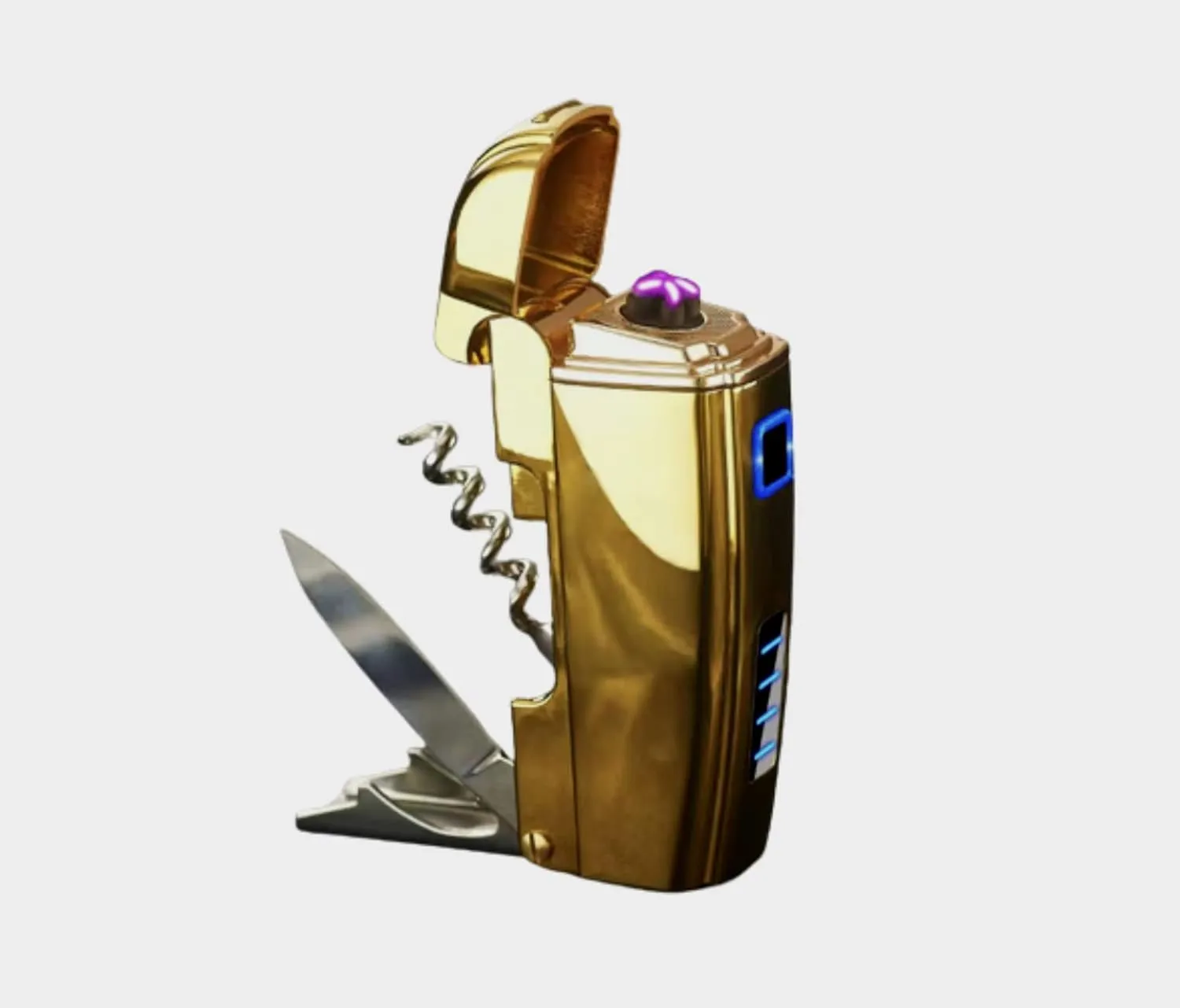 Multifunction Electric Lighter USB Rechargeable with Dual Arc, Flameless and Windproof