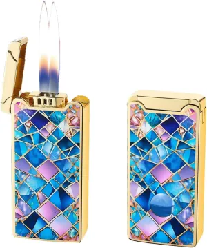 Multifunctional intelligent voice-controlled ignition lighter, gas-electric dual-purpose induction lighter, soft flame, refillable fuel, adjustable flame, suitable for outdoor camping (fuel not includ