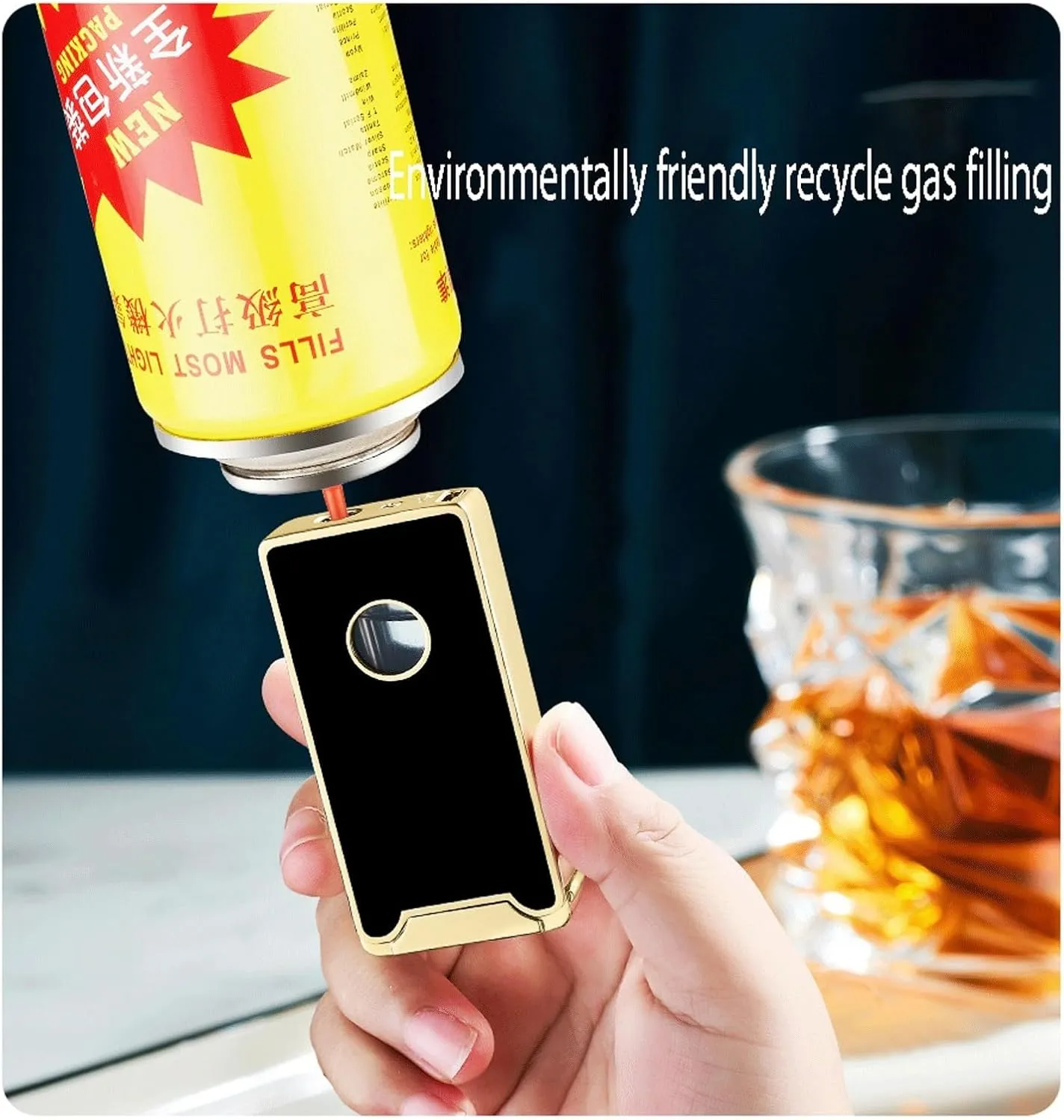 Multifunctional intelligent voice-controlled ignition lighter, gas-electric dual-purpose induction lighter, soft flame, refillable fuel, adjustable flame, suitable for outdoor camping (fuel not includ