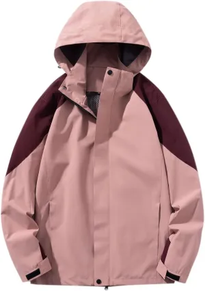 Muscularfit Men's Rain Jacket Waterproof Lightweight Rain Shell Jacket Raincoat Outdoor Sport Windbreaker Jacket Outwear Coat