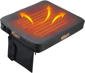 MYDAYS Portable Heated Seat Cushion, Memory Foam Heating Seat Pad for Outdoor Stadium Bleacher Camping, Power Bank Not Included（Black）