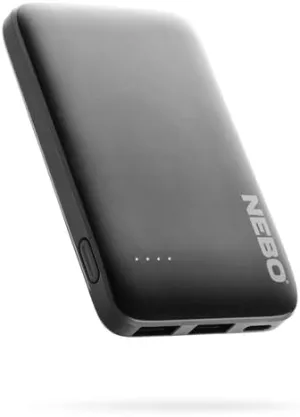 NEBO 5K 5000mAh Power Bank | 18.5Wh Capacity, 2-Way Output Charging, Durable USB & USB-C Ports, Portable iPhone & Android Phone Charger, TSA Approved Travel Essential