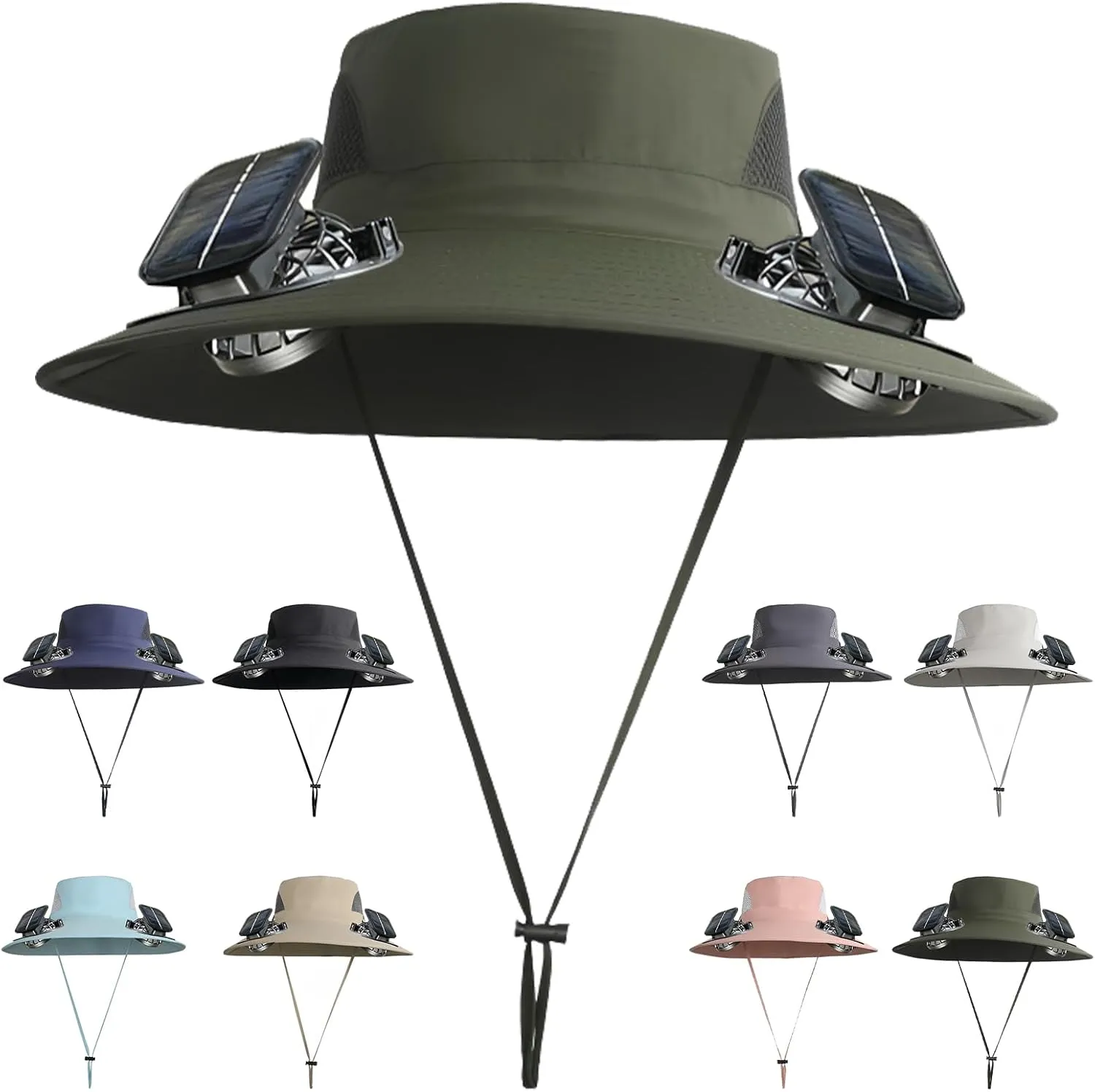 New Colitt Fishing Hat with Built in Fan for Men Women, Wide Brim Solar Fan Hat Outdoor Fishing, UPF 50  Powered Fan Hat