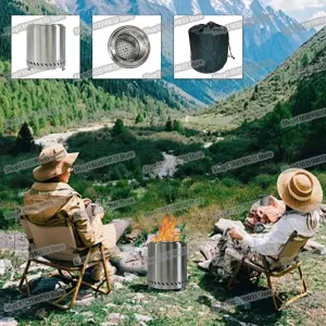 New portable and detachable mini smokeless courtyard outdoor camping barbecue stove and brazier equipment
