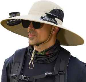 New Solar Fan Hat Sun Fishing Hat for Men Women with Solar Powered Panel Fans Built in Hiking Hats