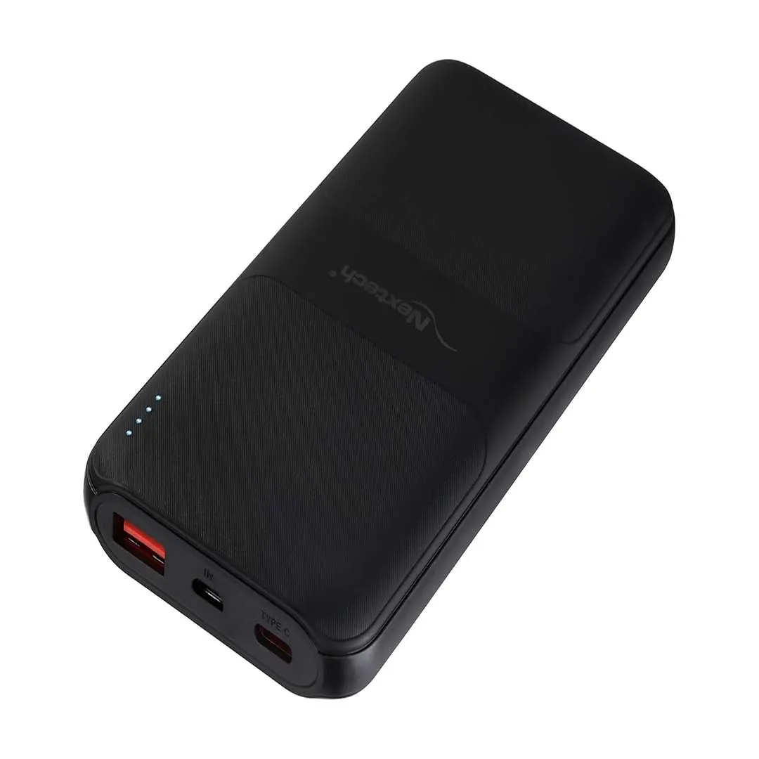 Nextech Slender PDQC 22.5W | 10000mAh | Made in India | Fast Charging Powerbank - Charcoal Black