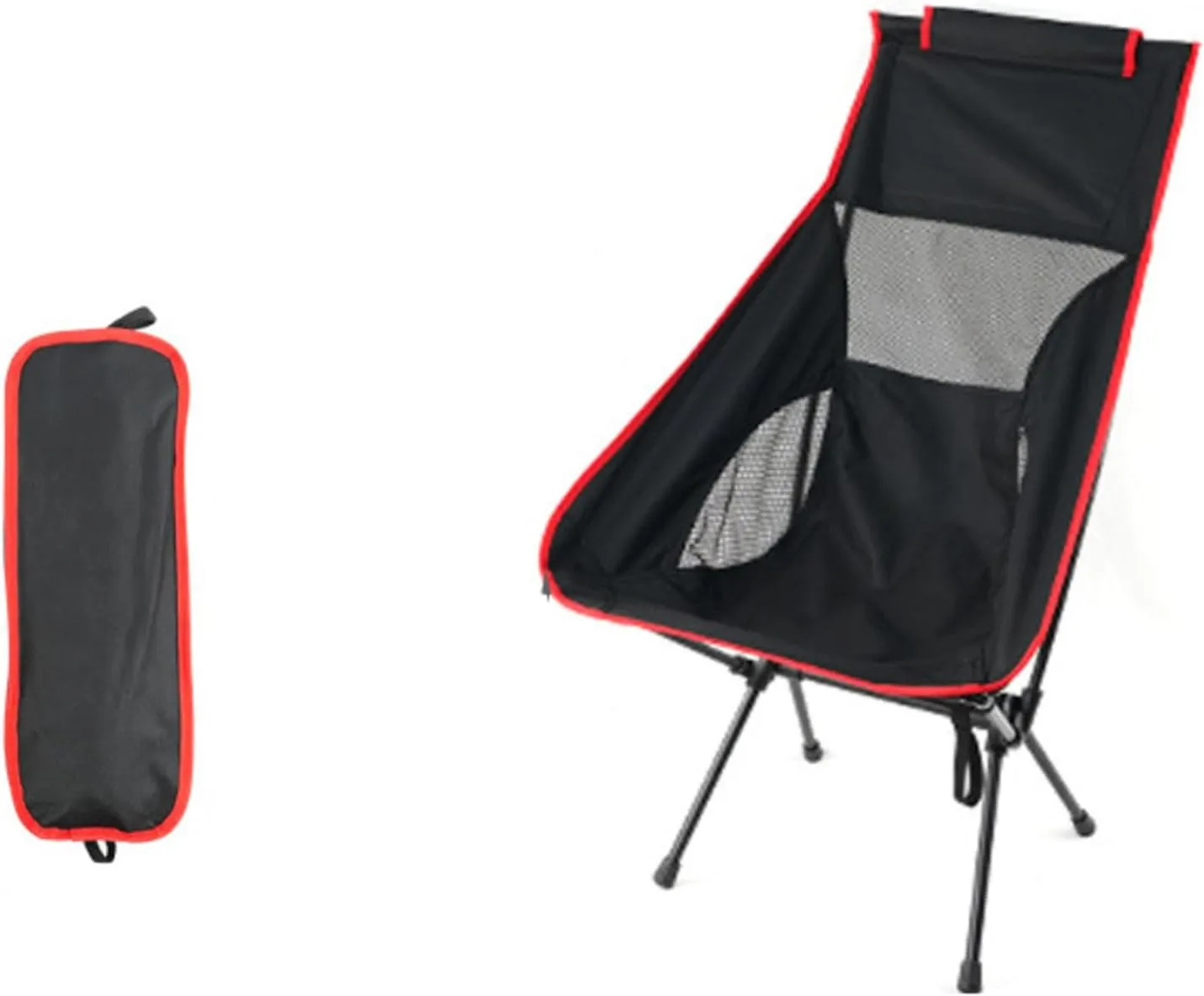 NIBHZ Ultralight Portable Camping Beach Chairs,Folding Chair for Adults Lawn Chairs Heavy Duty 300lbs for Outdoor Car Camping Travel Beach Picnic Travel Hiking,red-B