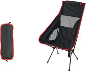 NIBHZ Ultralight Portable Camping Beach Chairs,Folding Chair for Adults Lawn Chairs Heavy Duty 300lbs for Outdoor Car Camping Travel Beach Picnic Travel Hiking,red-B