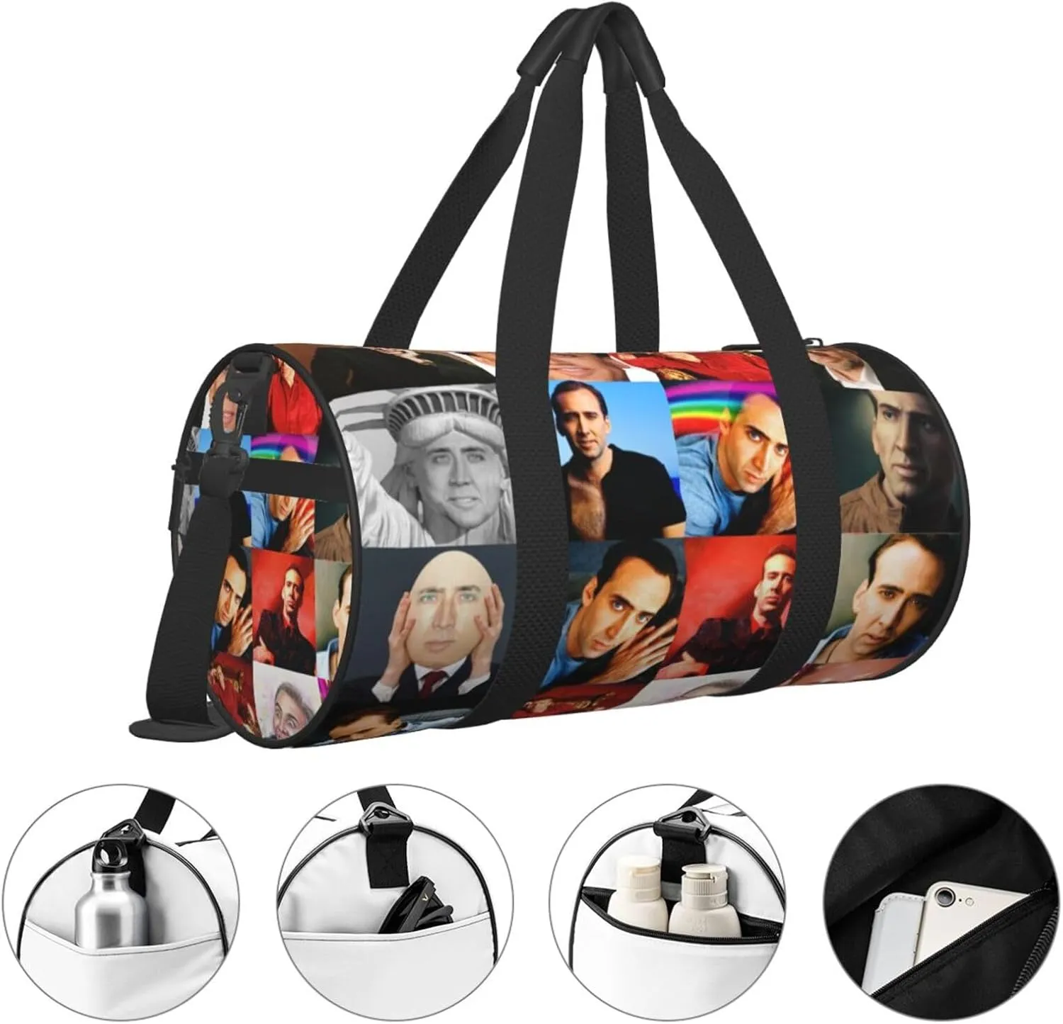 Nic-olas Cage Gym Bag for Women and Men, Gyms Waterproof Dufflebag Lightweight Carryon Gymbag