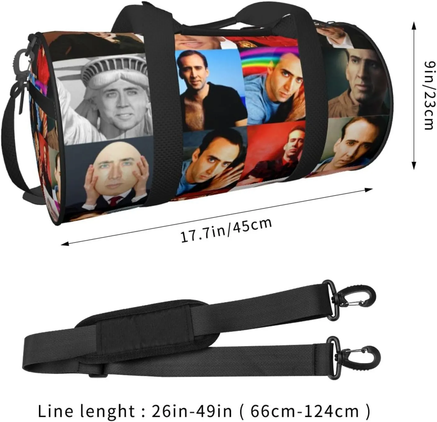 Nic-olas Cage Gym Bag for Women and Men, Gyms Waterproof Dufflebag Lightweight Carryon Gymbag