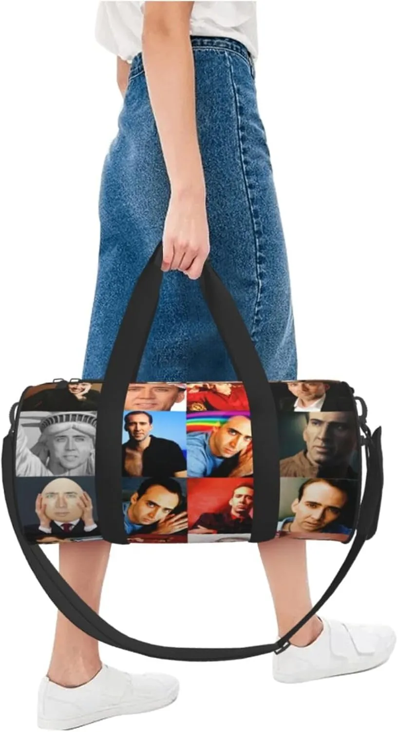 Nic-olas Cage Gym Bag for Women and Men, Gyms Waterproof Dufflebag Lightweight Carryon Gymbag