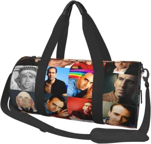 Nic-olas Cage Gym Bag for Women and Men, Gyms Waterproof Dufflebag Lightweight Carryon Gymbag