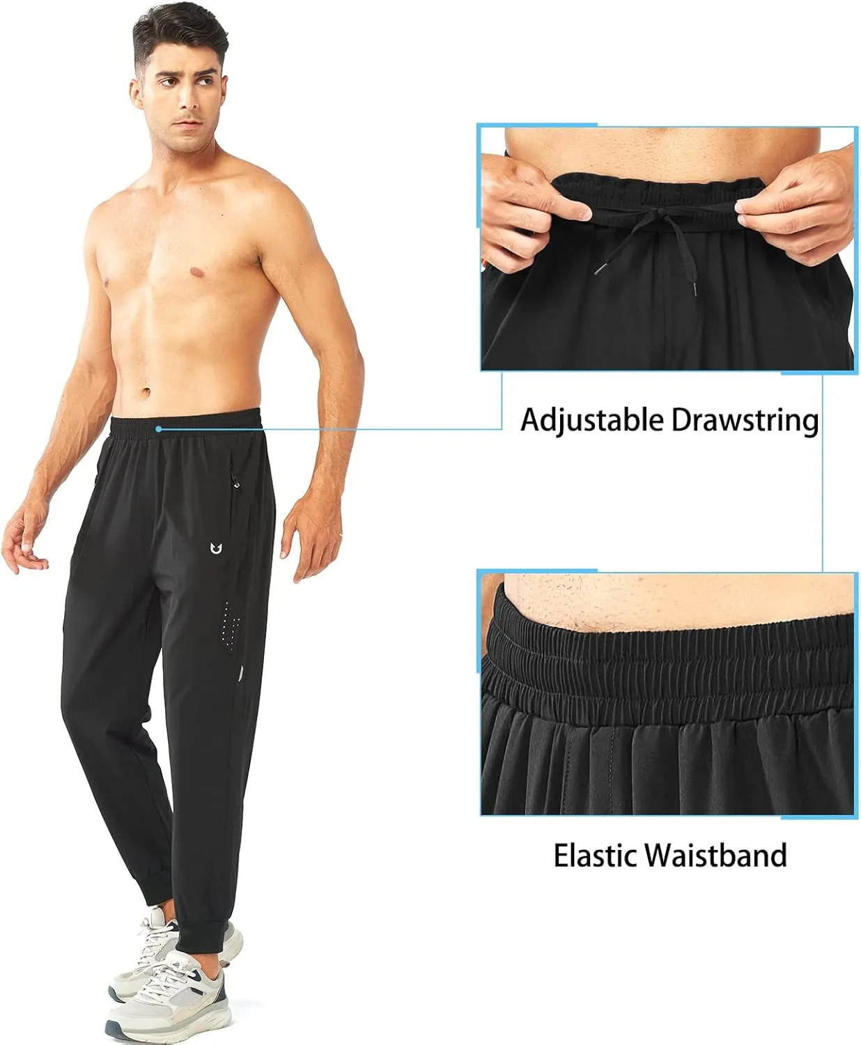 NORTHYARD Men's Athletic Running Pants Lightweight Workout Joggers Quick Dry Gym Sweatpants Active Sports Track Training