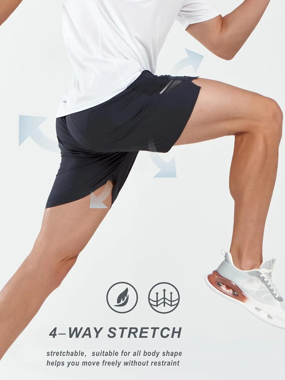 NORTHYARD Men's Athletic Running Shorts 5" Quick Dry Lightweight with Zip Pockets Gym Workout Active