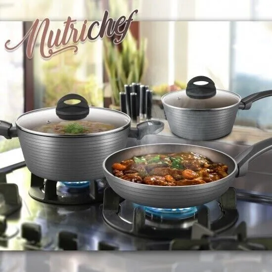 Nutrichef 12 piece Kitchen Set - Grey