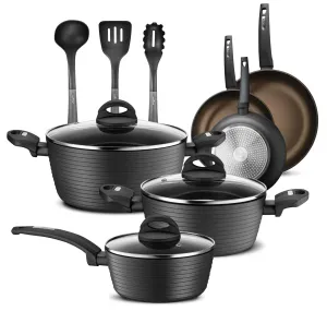 Nutrichef 12 piece Kitchen Set - Grey