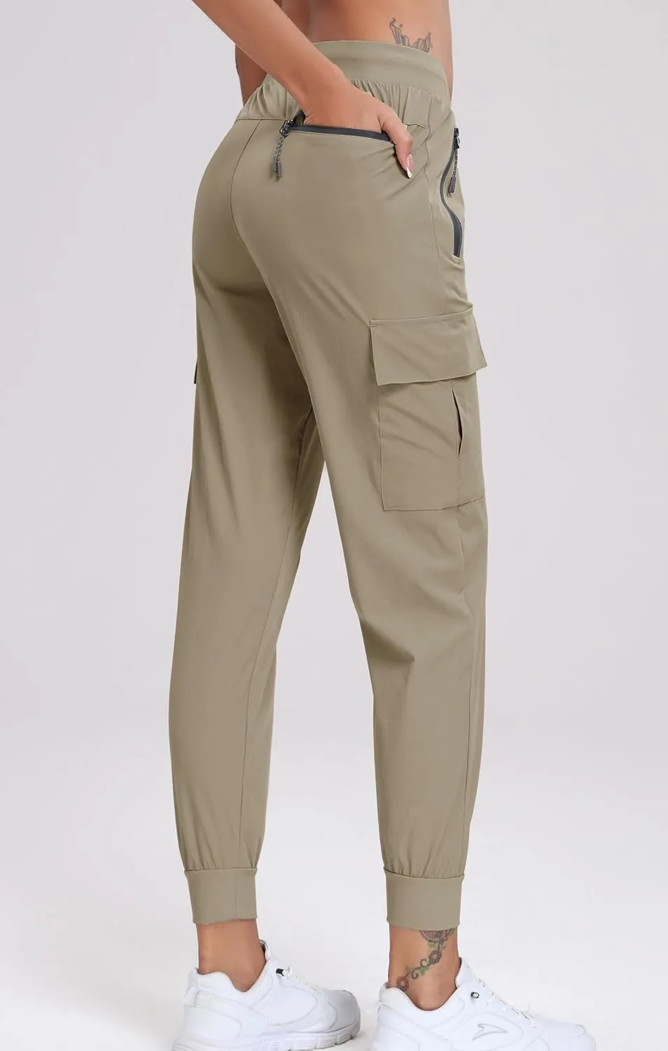 Oalka Women's Cargo Hiking Pants Lightweight Travel Pockets Joggers Quick Dry